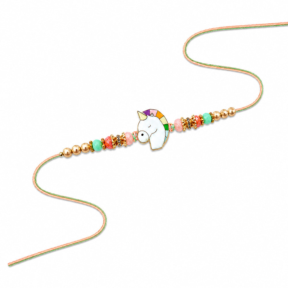 Magical Sleeping Unicorn Rainbow Mane Kids Rakhi