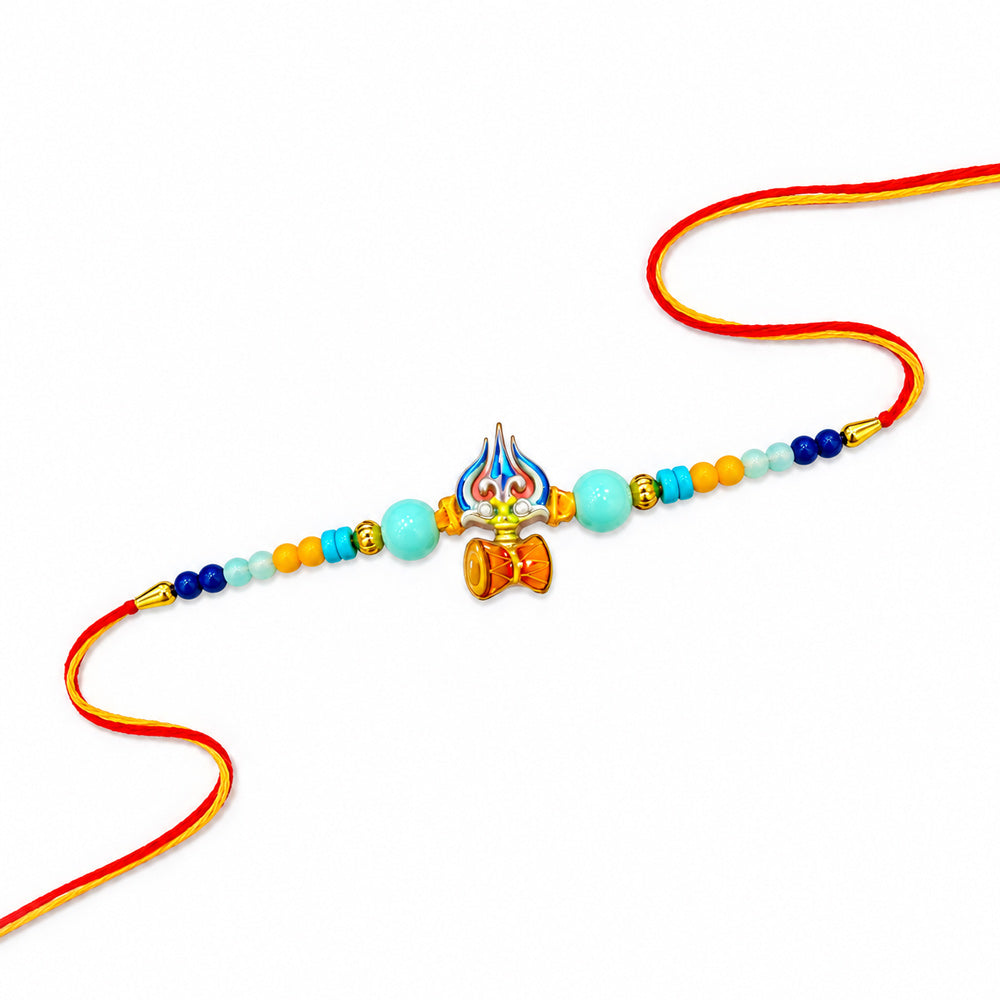 Auspicious Trishul Damru Symbol Kids Rakhi