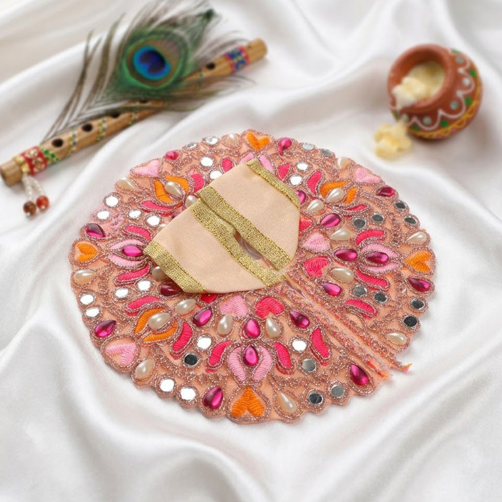 Size 2 Mirror & Stone Work Embroidered Laddu Gopal Dress