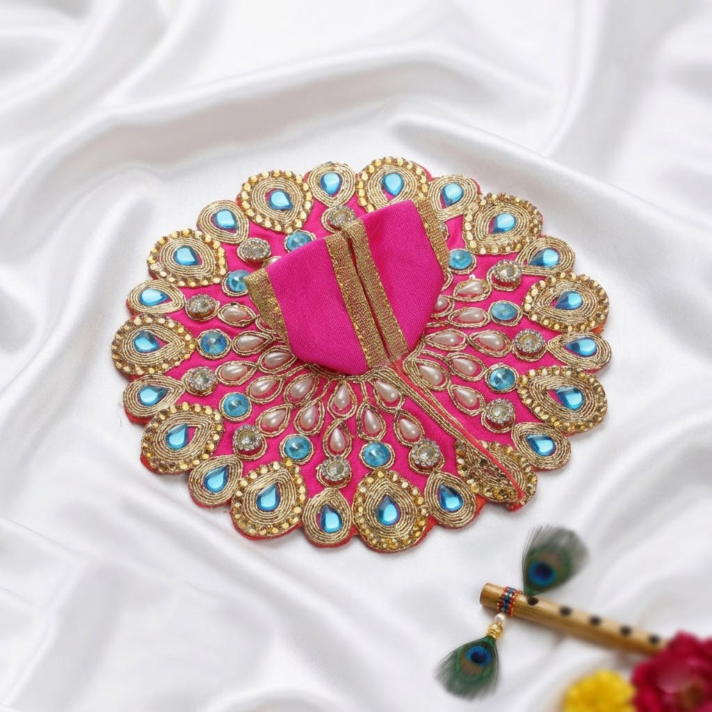 Size 2 Premium Heavy Stone & Pearl Laddu Gopal Dress