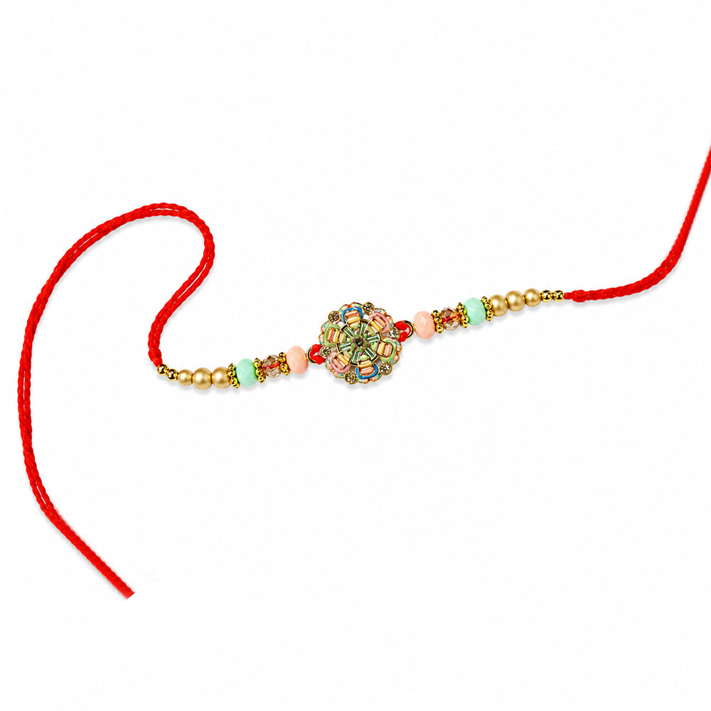 Elegance Pastel Enamel Mosaic Pattern Rakhi