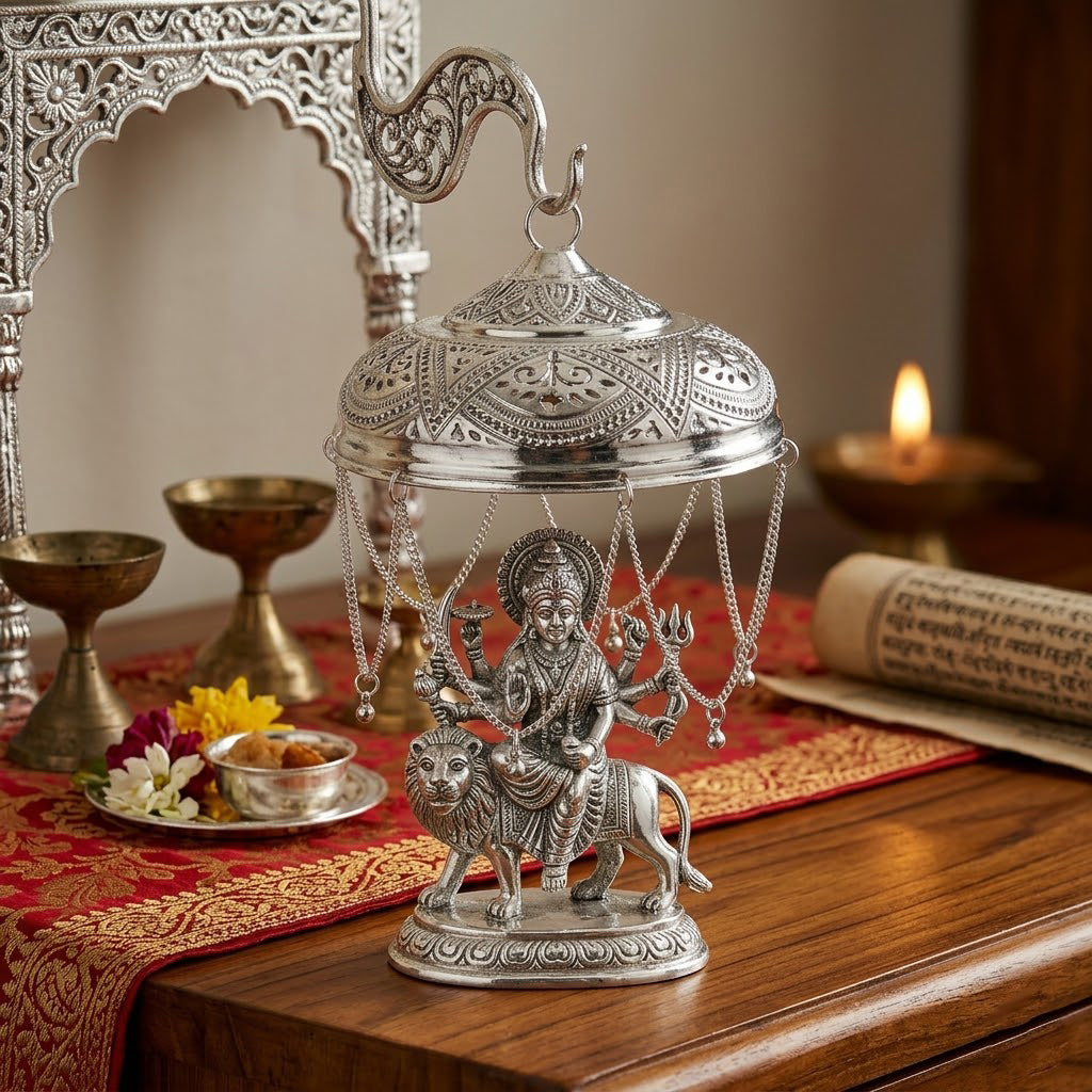 925 Hallmark 5 Inch Durga Mata Chhatra