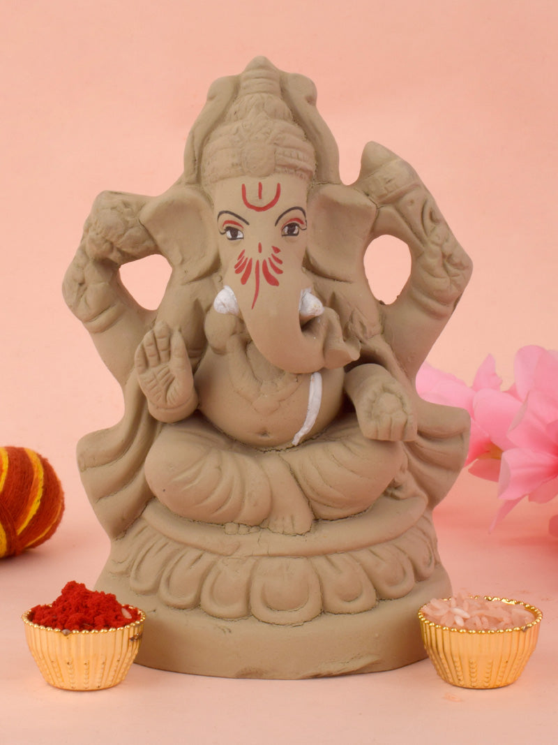 6 Inch Gajavaktra Eco-Friendly Ganesha Idol | India’s Largest Pooja Accessories Brand – www.satvikstore.in
