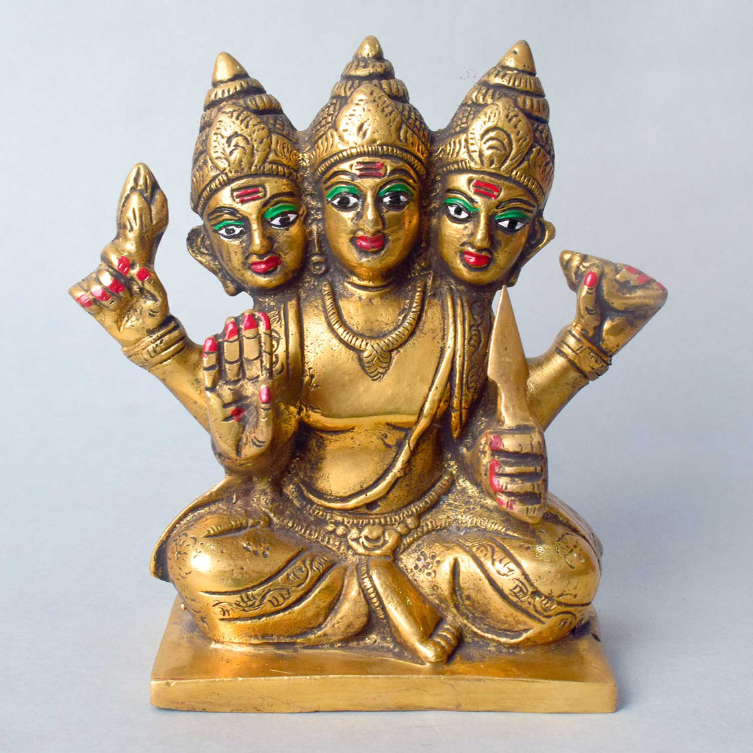 5.9 Inch Exquisite 6 Mukh Kartikey Brass Idol – A beautifully crafted brass statue of Lord Kartikey with six faces, symbolizing strength, wisdom, and divine power, perfect for home temples and spiritual decor. No.1 Brass Idol Store www.satvikstore.in