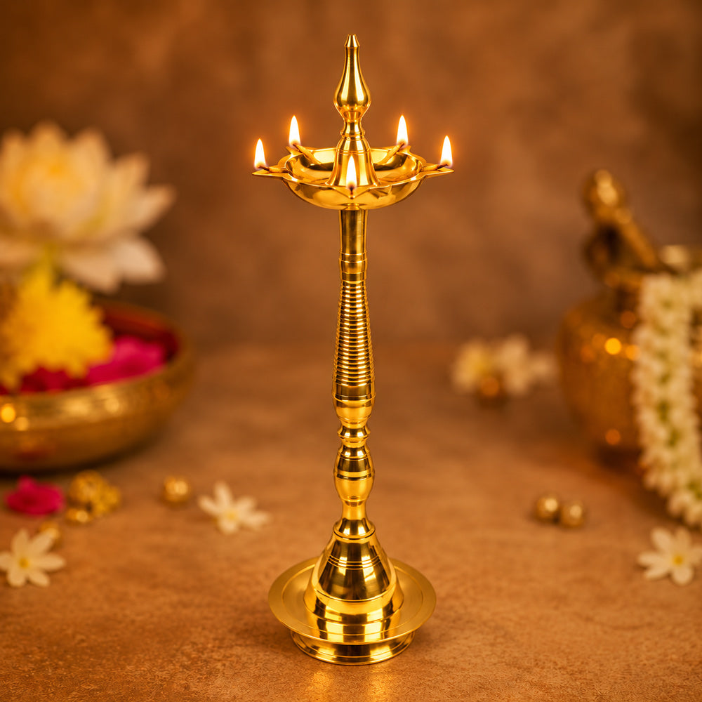24 Inch Brass Kerala Diya Samai Lamp