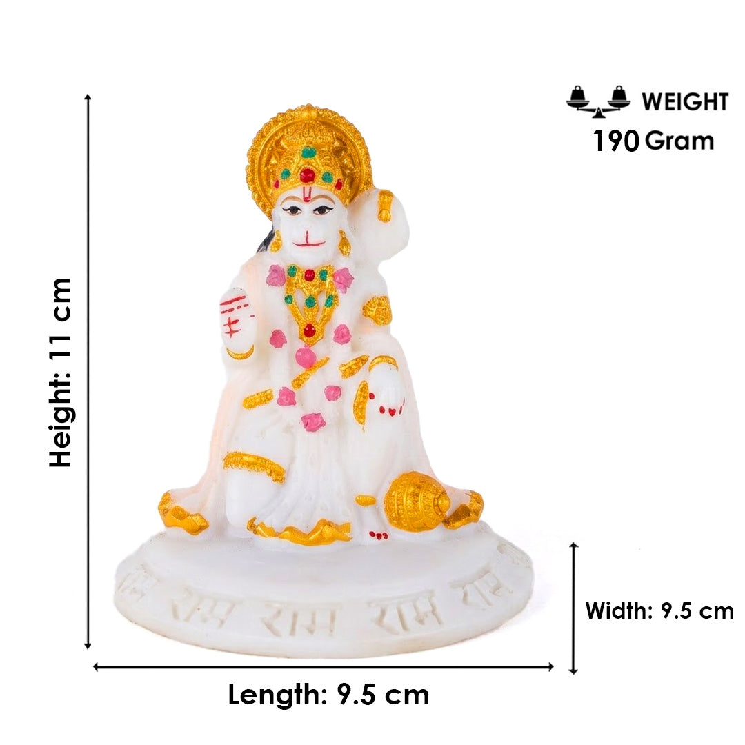 Premium White Marble Dust Hanuman Ji Statue