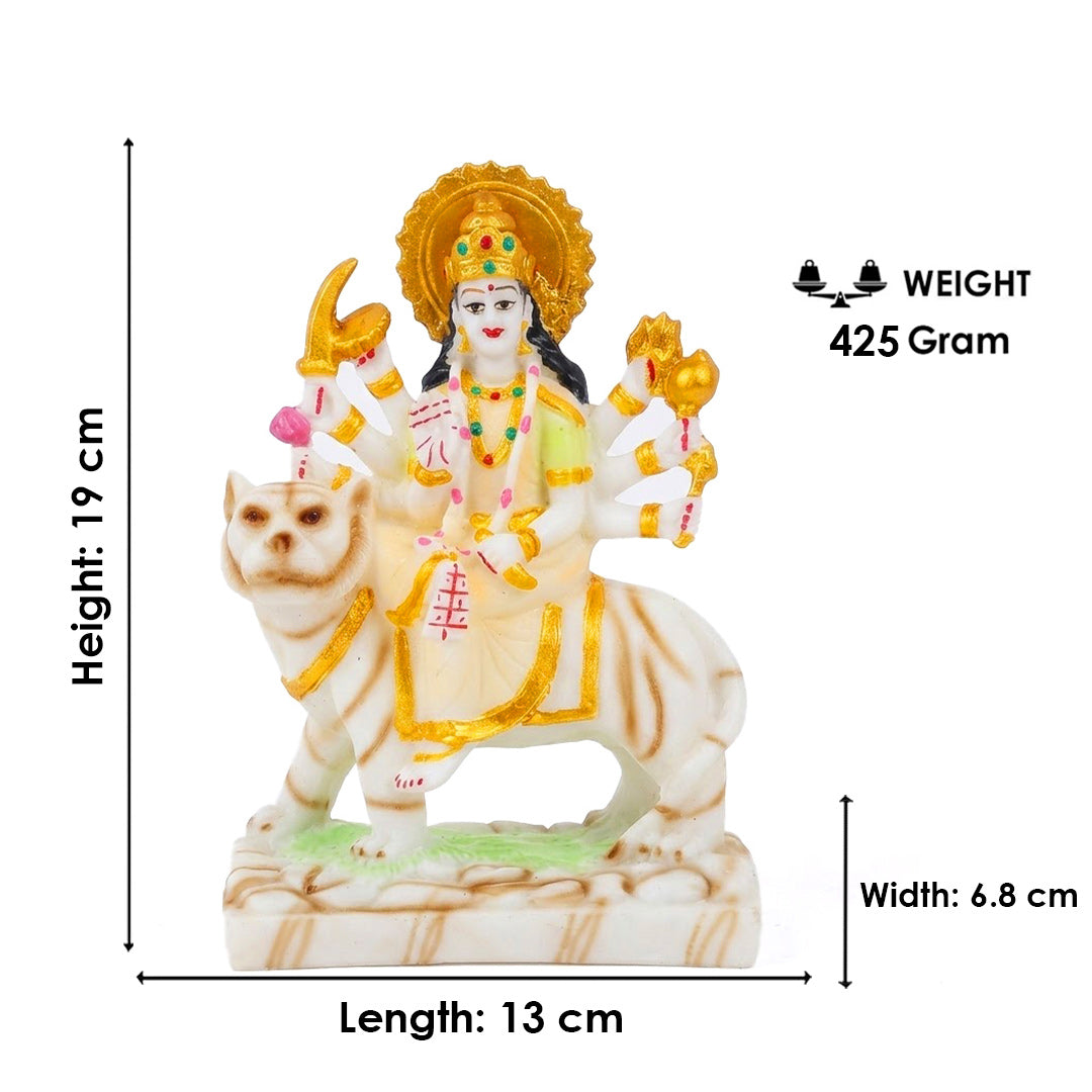 Beautifully White Marble Maa Durga Statue