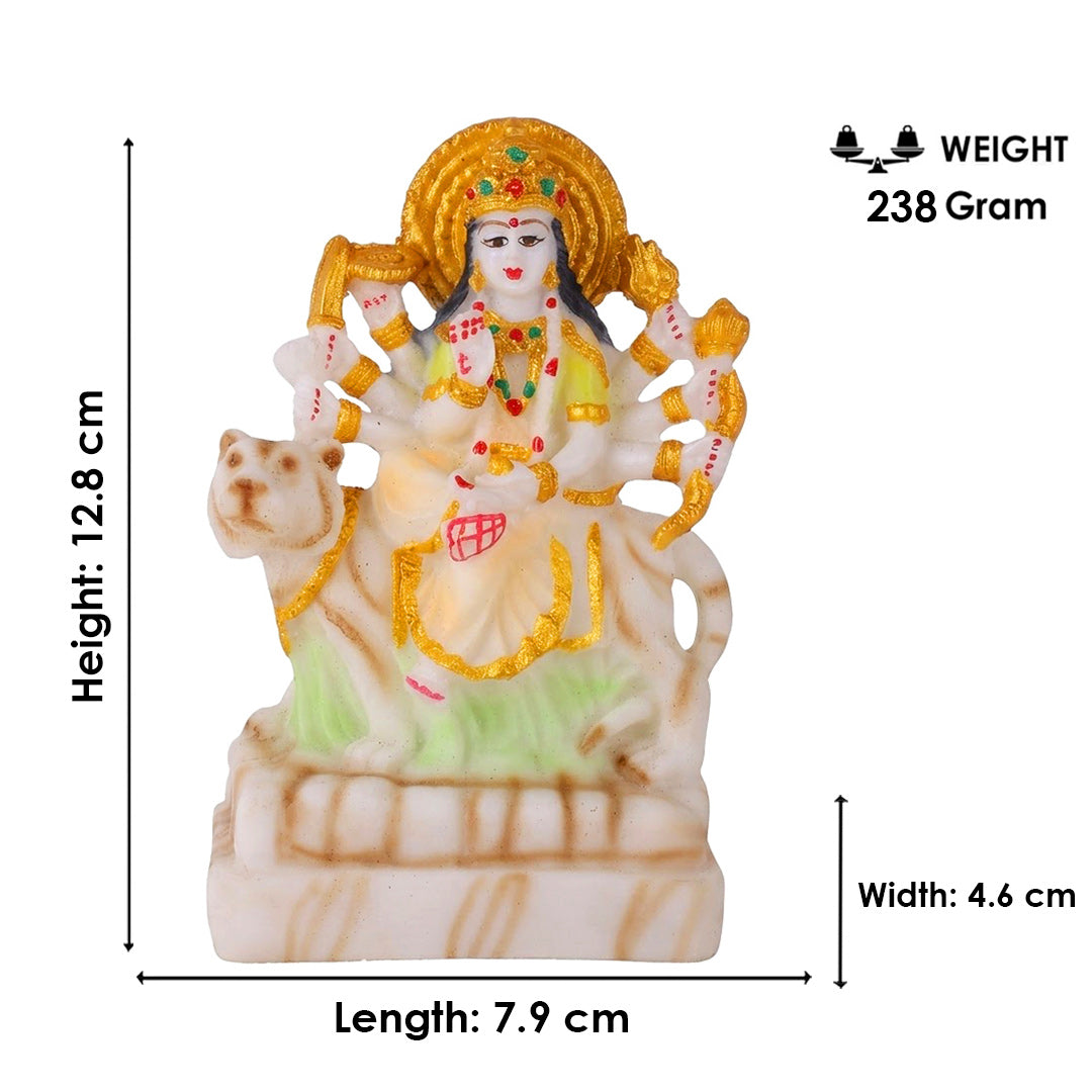 Beautifully White Marble Maa Durga Statue