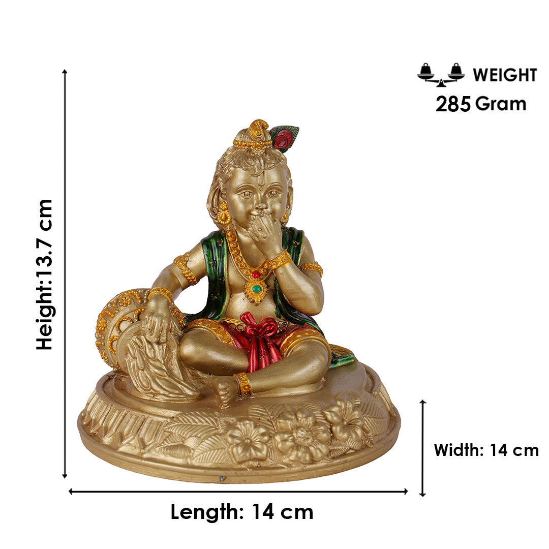 Premium Multi-Tone Laddu Gopal Resin Statue