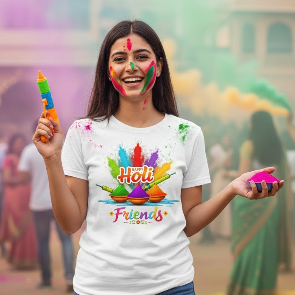 Holi Tshirt Printed Round Neck Tshirt for Men/Women Design-3