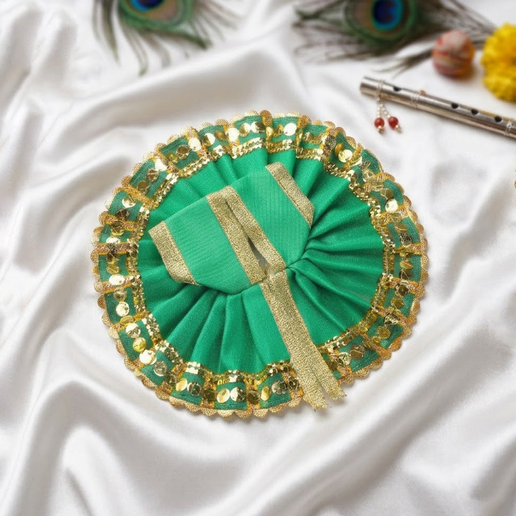 Size No.1 Designer Sequined Round Laddu Gopal Dress