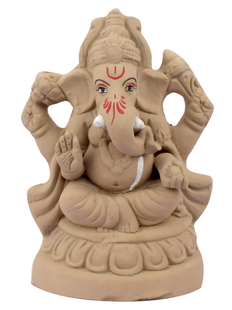 6 Inch Gajavaktra Eco-Friendly Ganesha Idol