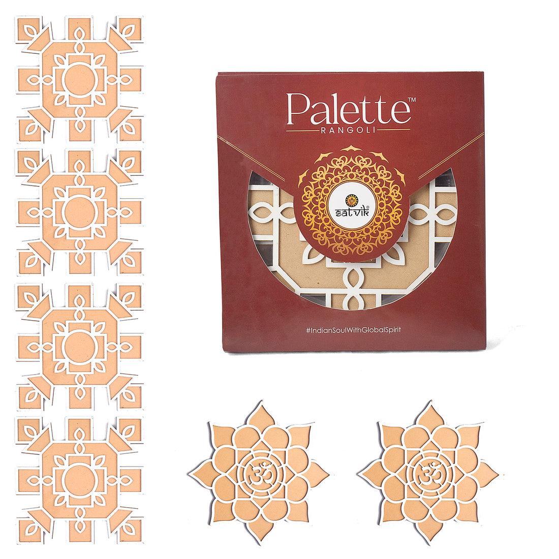 8-Inch Reusable Rangoli Stencils: DIY Decor Essentials Set of 6
