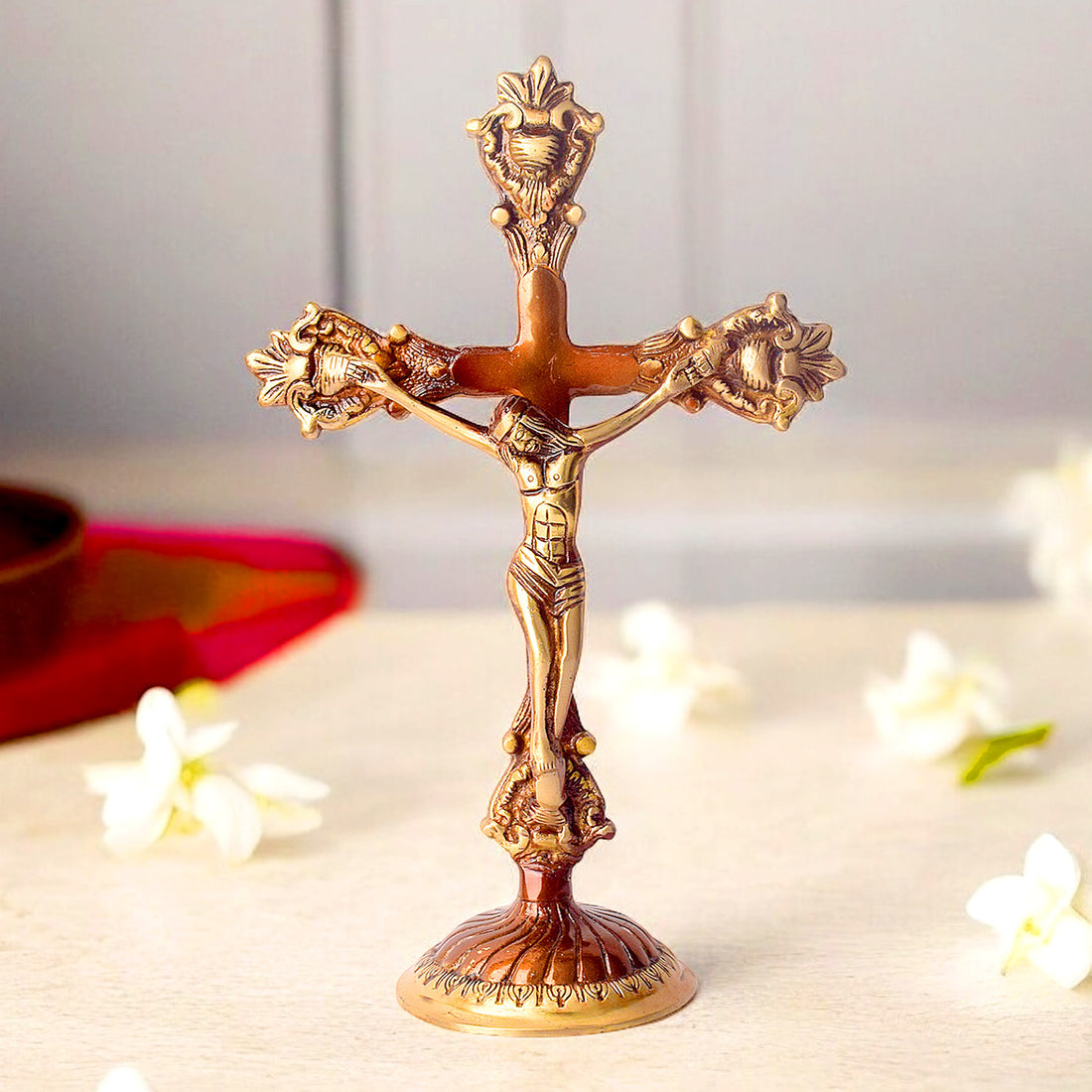 Handcrafted Brass Designer Crucifix of Jesus