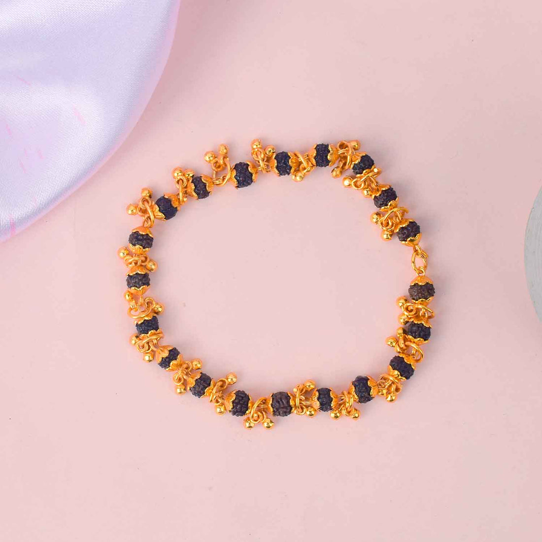 Gold Plated Rudraksha Bracelet for Women – Premium PVD Coating