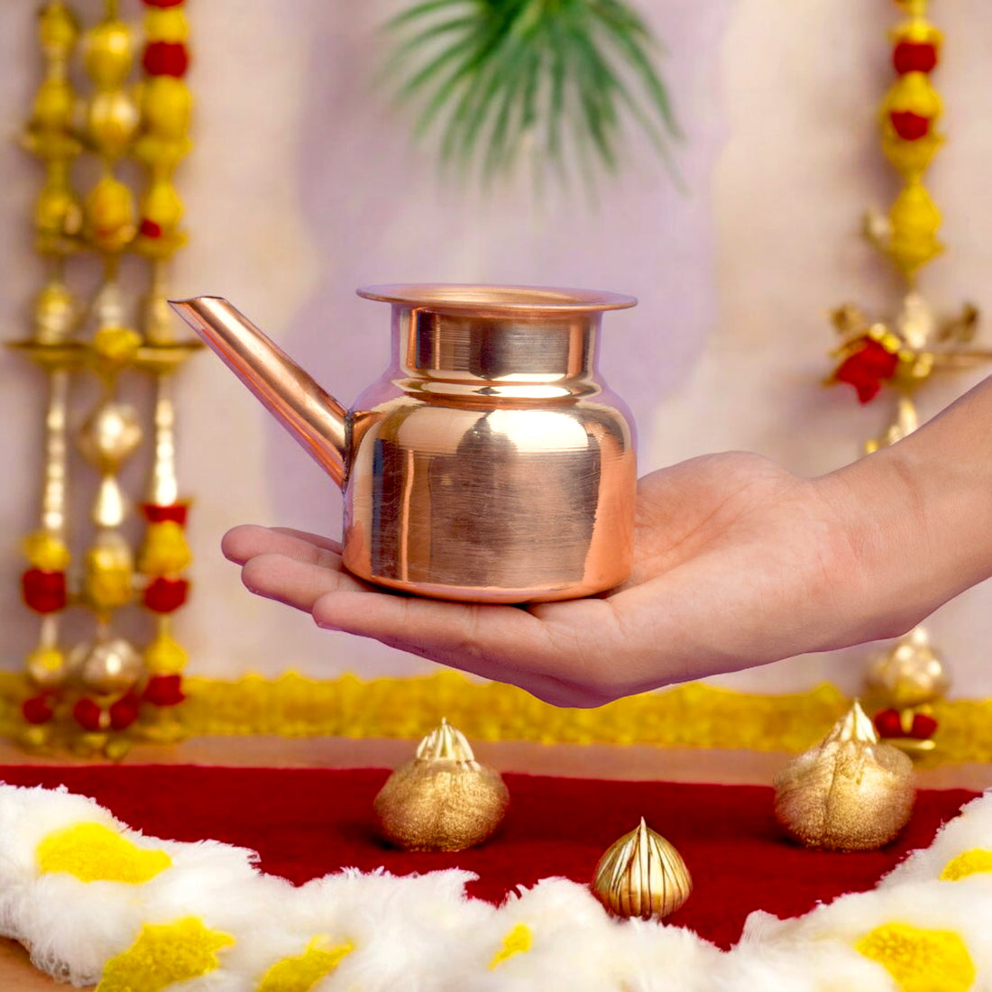Pure Copper Kalash with Spout (Lota) for Pooja & Rituals