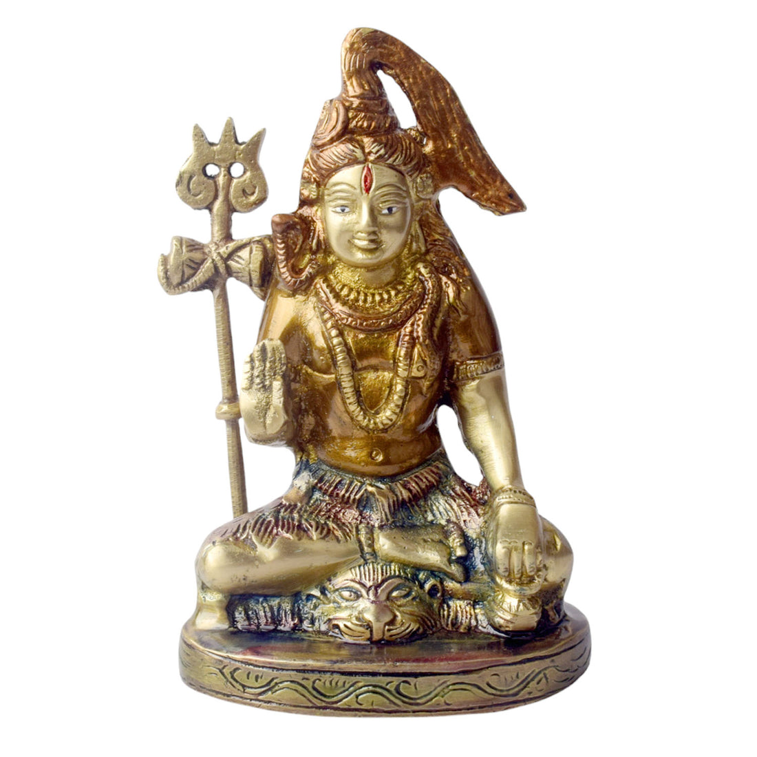 6 Inch Brass Shiv Idol Divine Lord Shiva Statue