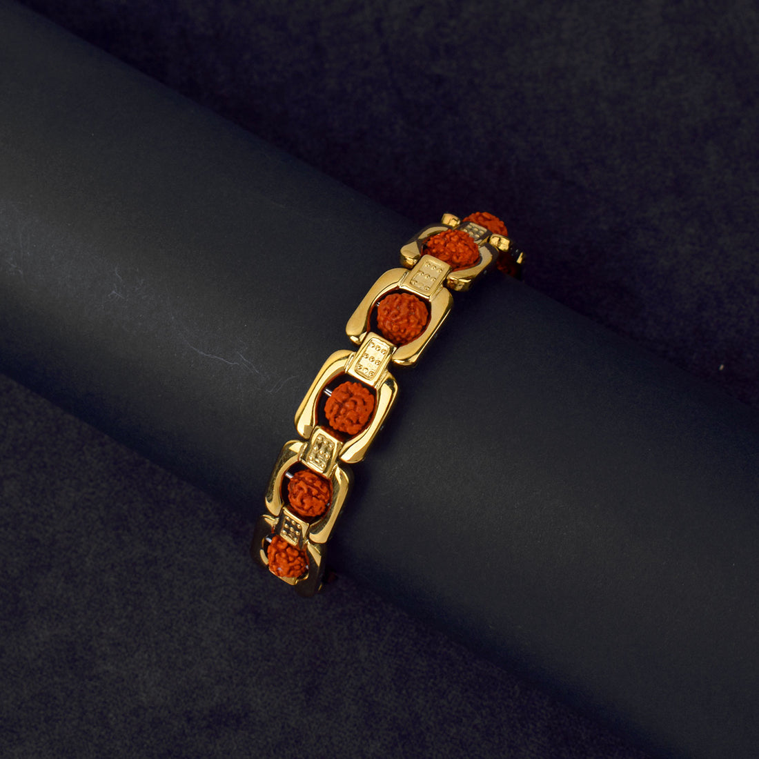 Gold Plated Rudraksha Bracelet β Premium IGP Finish