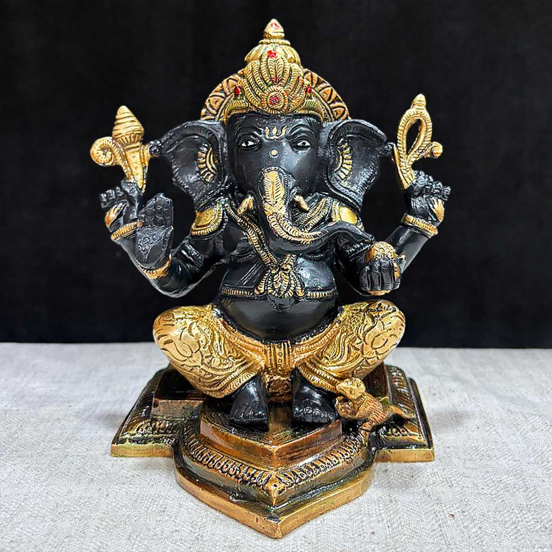 7.5 Inch Elegant Brass Ganesh Idol β Bringer of Spiritual Blessings, Harmony, and Prosperity for Home or Temple Decor. India's Largest Puja Accessories Brand - Satvik No. 1 Brass Idol Collection