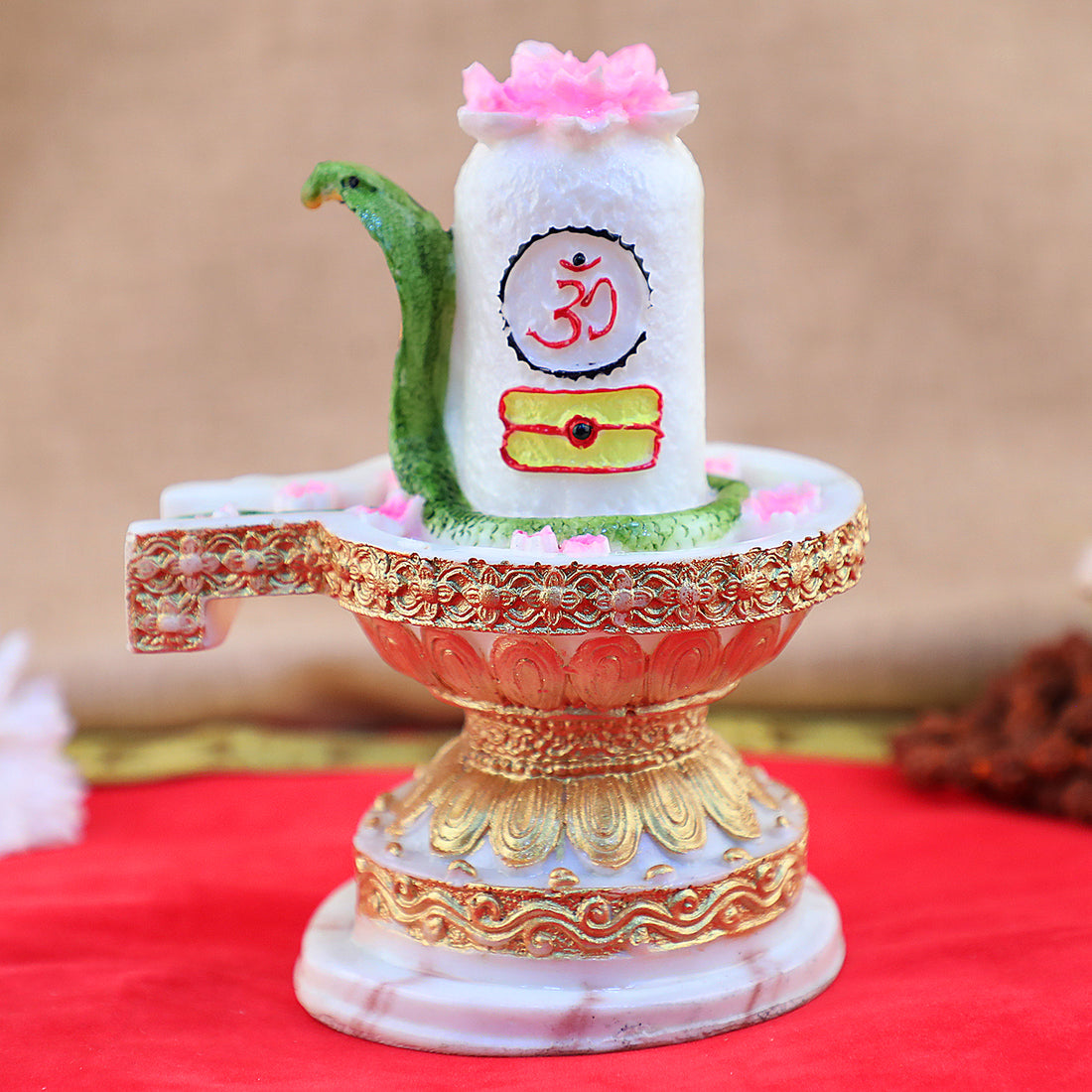 Premium Mahadev Shivling Resin White Statue