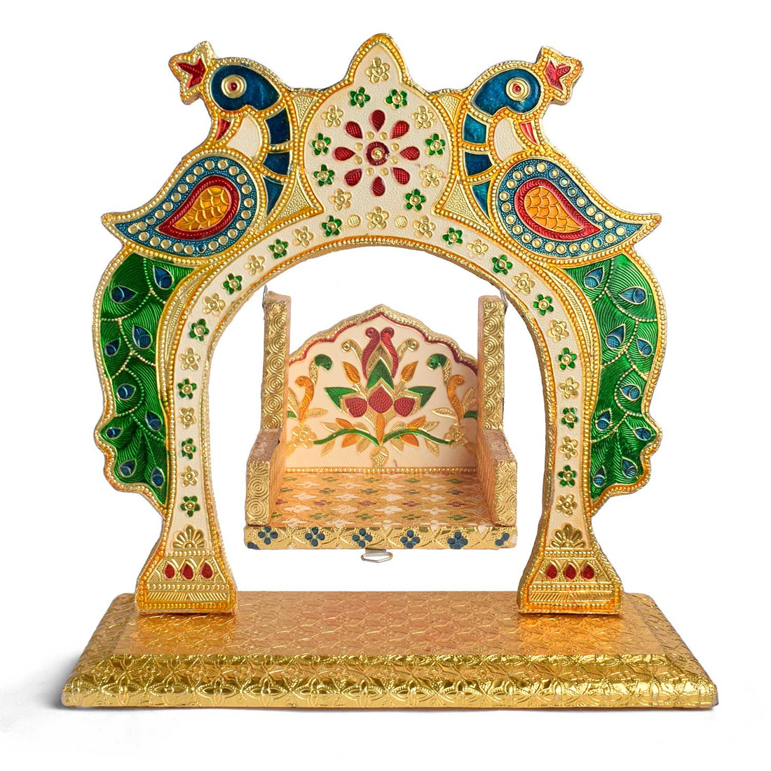 Majestic Golden Meenakari Jhula for Laddu Gopal