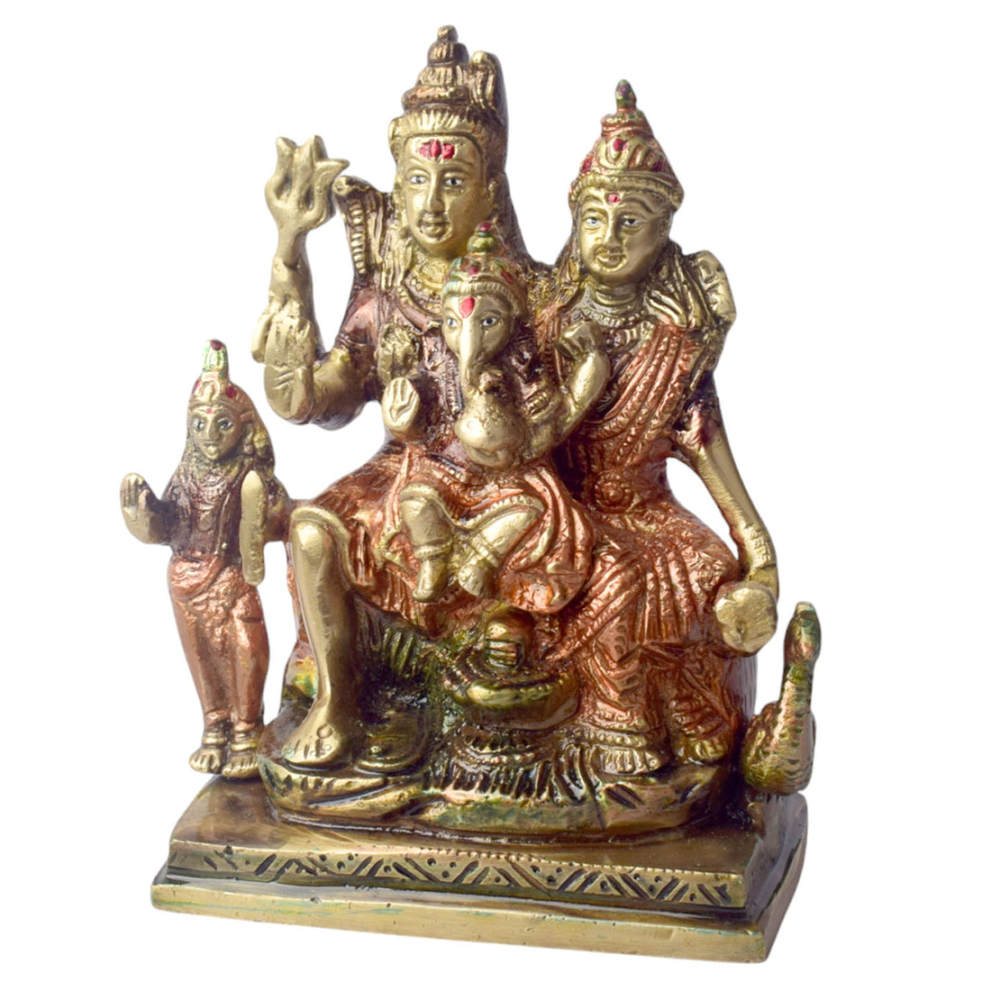 5.5 Inch Shiv Family Statue - Divine Hindu Sculpture for Home & Office