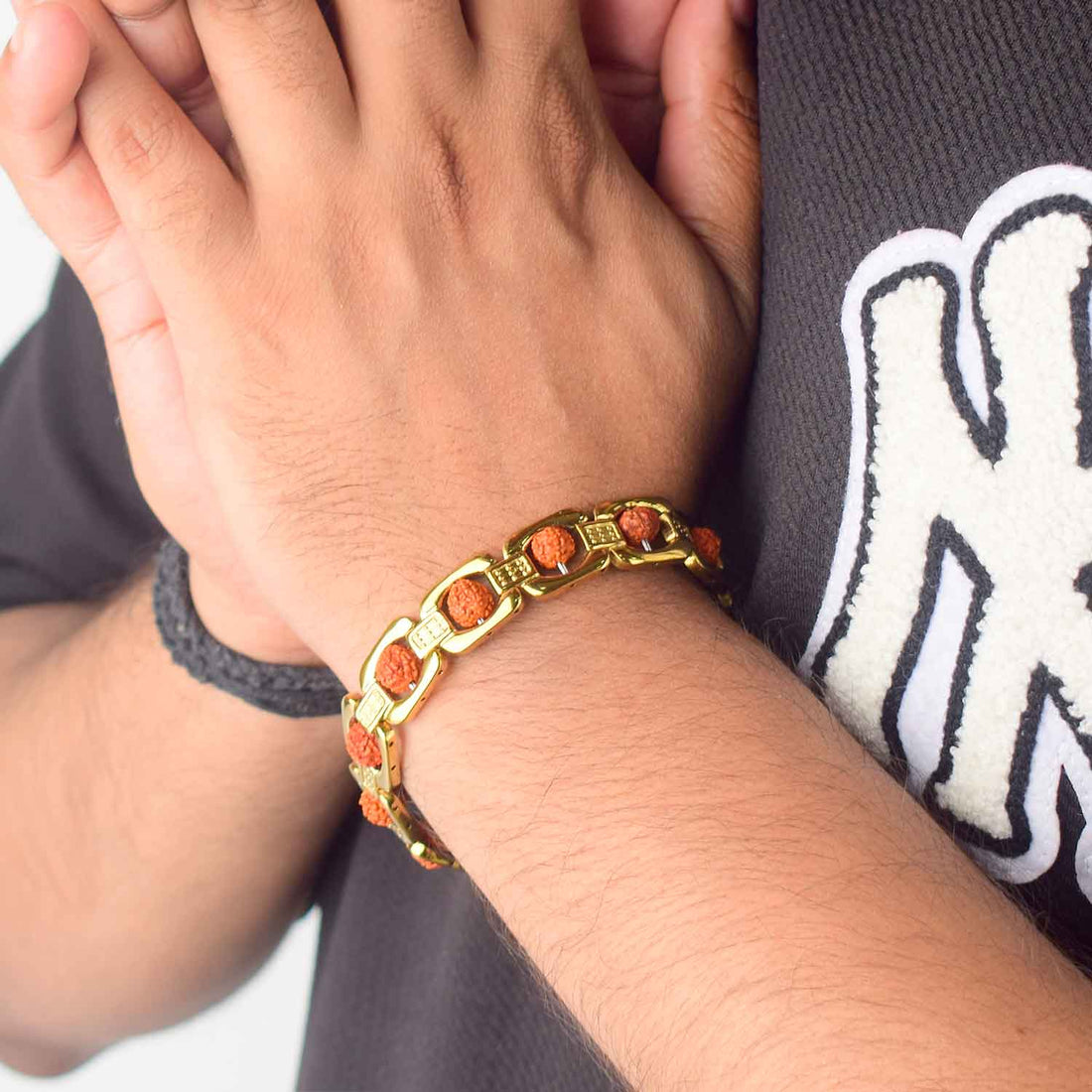 Gold Plated Rudraksha Bracelet β Premium IGP Finish
