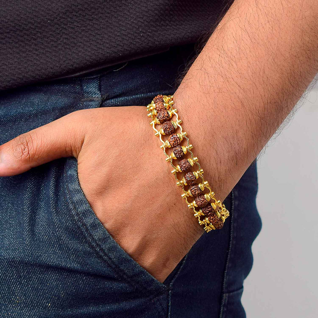 IGP Gold Plated Rudraksha Bracelet – Unisex Spiritual Wear