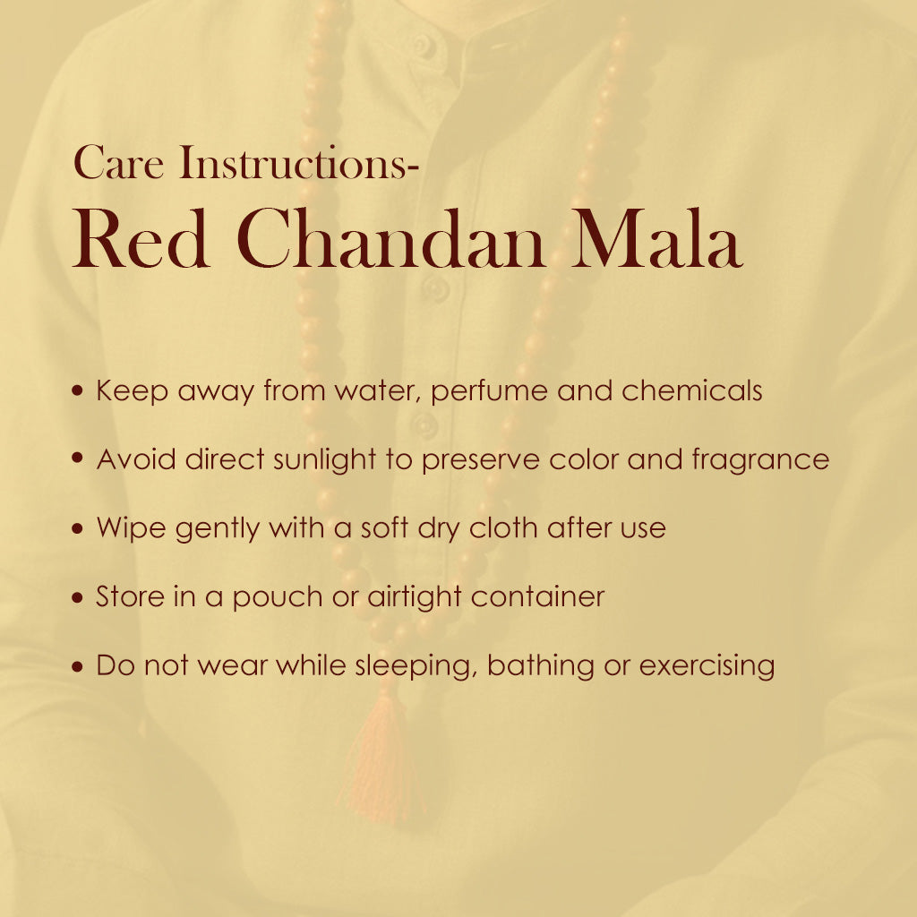 Certified 5mm 100% Original Authentic Pure Red Sandalwood Jap Mala (Andhra Pradesh)