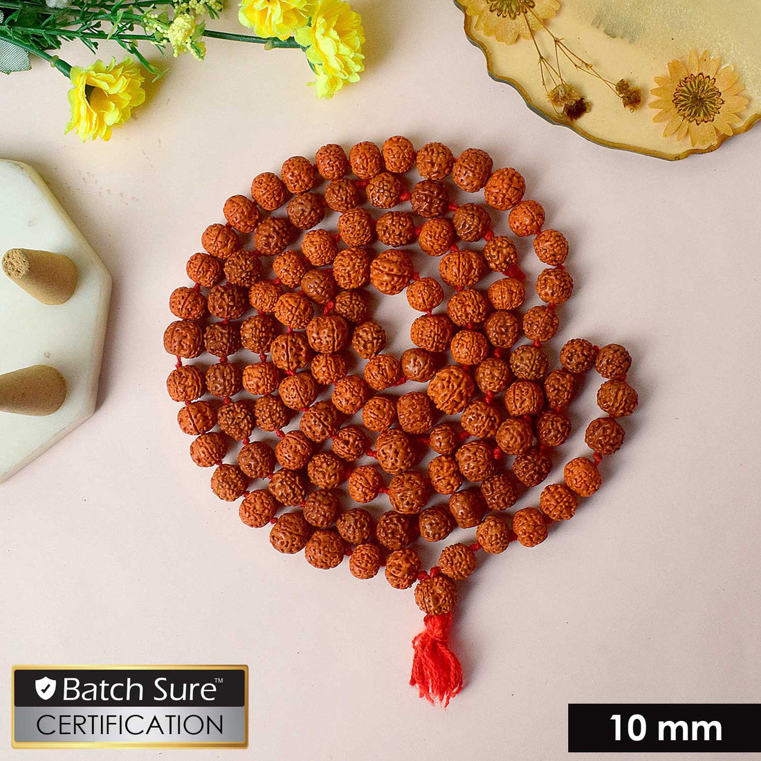 Certified dark brown rudraksha mala used for meditation, prayer, and spiritual healing. India’s Premium Rudraksha Jap Mala Store- www.satvikstore.in