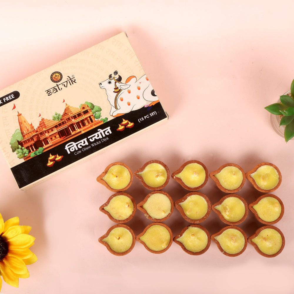 Cow Ghee Diya (Nitya Jyot) | India’s Largest Pooja Accessories Brand – www.satvikstore.in