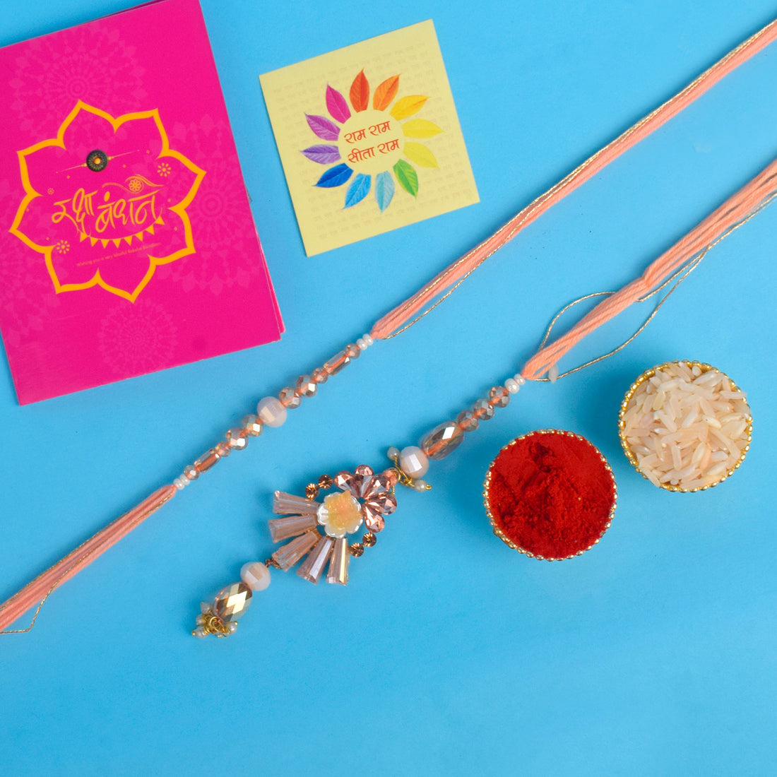 Elegant matching Rakhi set | India’s Largest Pooja Accessories Brand – www.satvikstore.in