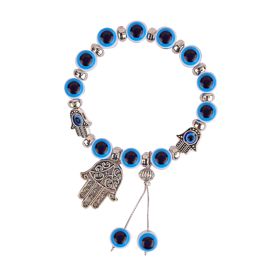 Blue Evil Eye Bracelet with Hamza Hand for Girls and Women