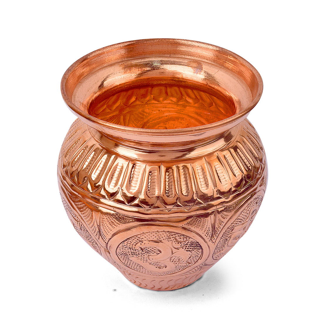 Copper Om Swastik Lota (Available in 3 Sizes)