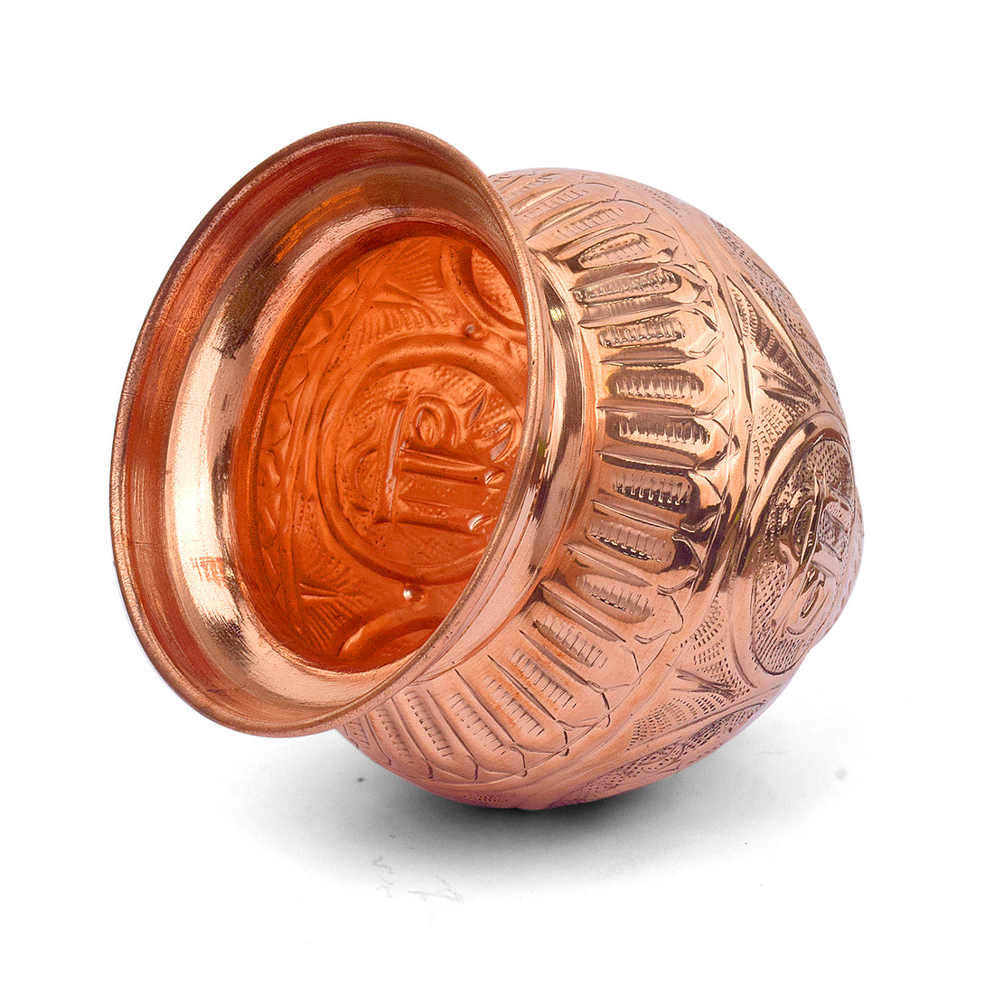Copper Om Swastik Lota (Available in 3 Sizes)