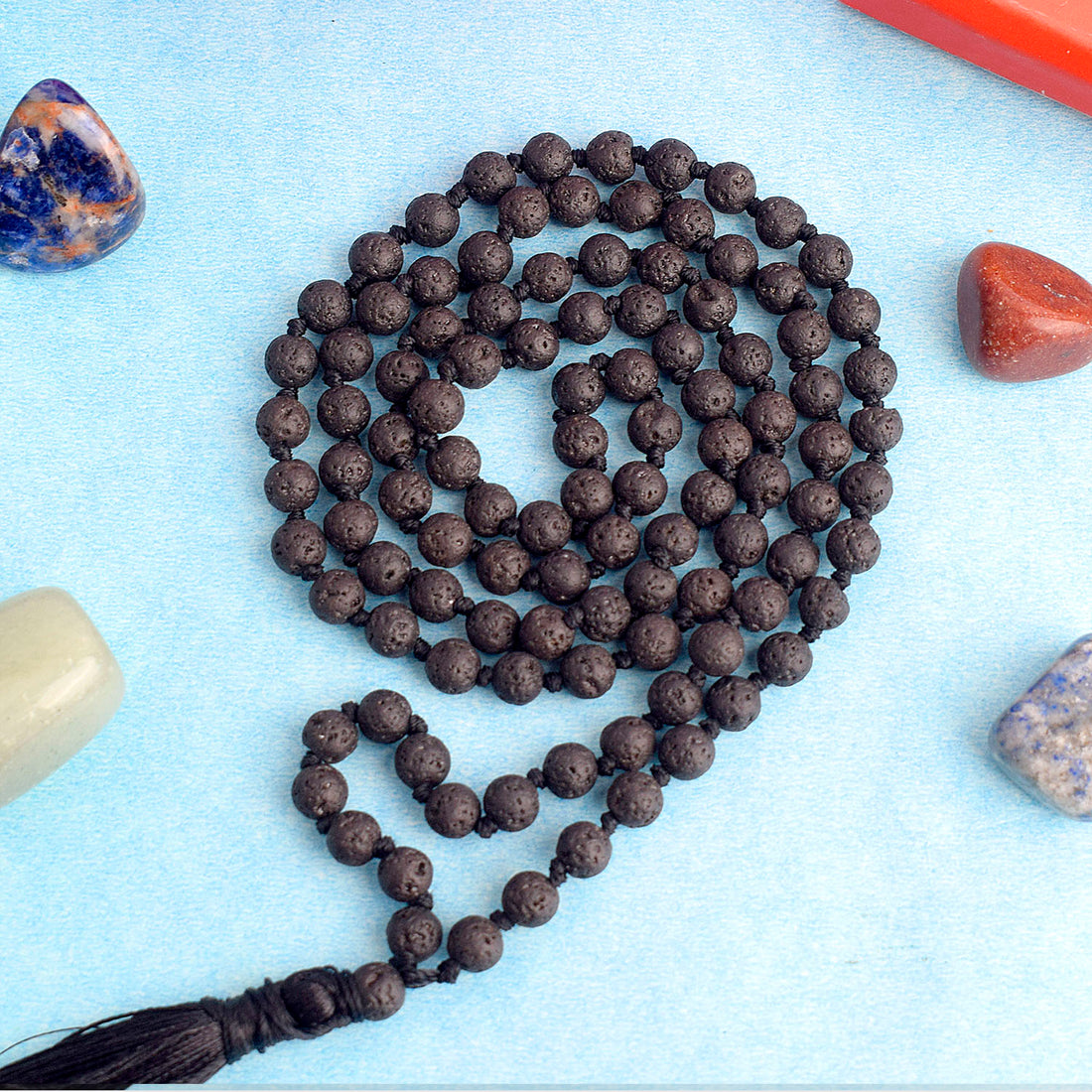 Lava Crystal Mala for Reiki Healing – 6 MM Beads