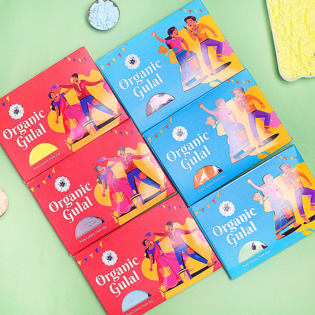 Kreations Organic Gulal Holi Colors set of 6