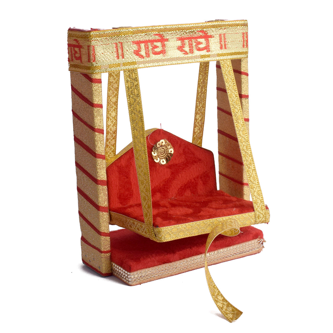 Laddu Gopal Ji Jhula with Radhe Radhe Print