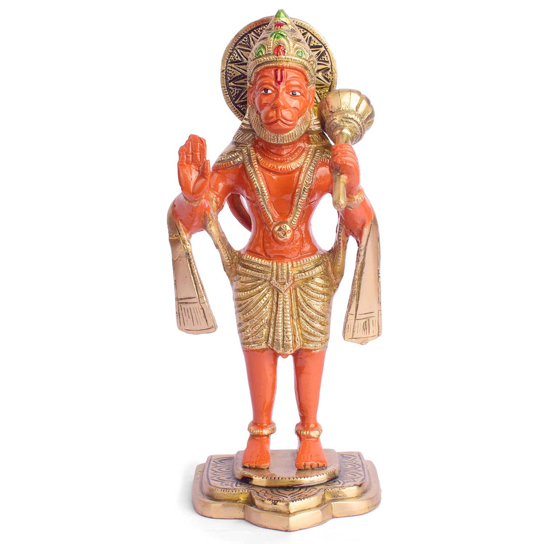 9 Inch Kesari Hanuman Standing Brass Idol