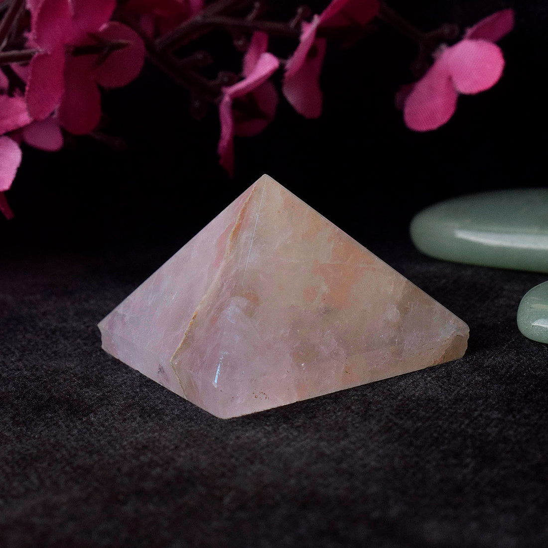Rose Quartz Reiki Healing and Crystal Healing Stone Pyramid