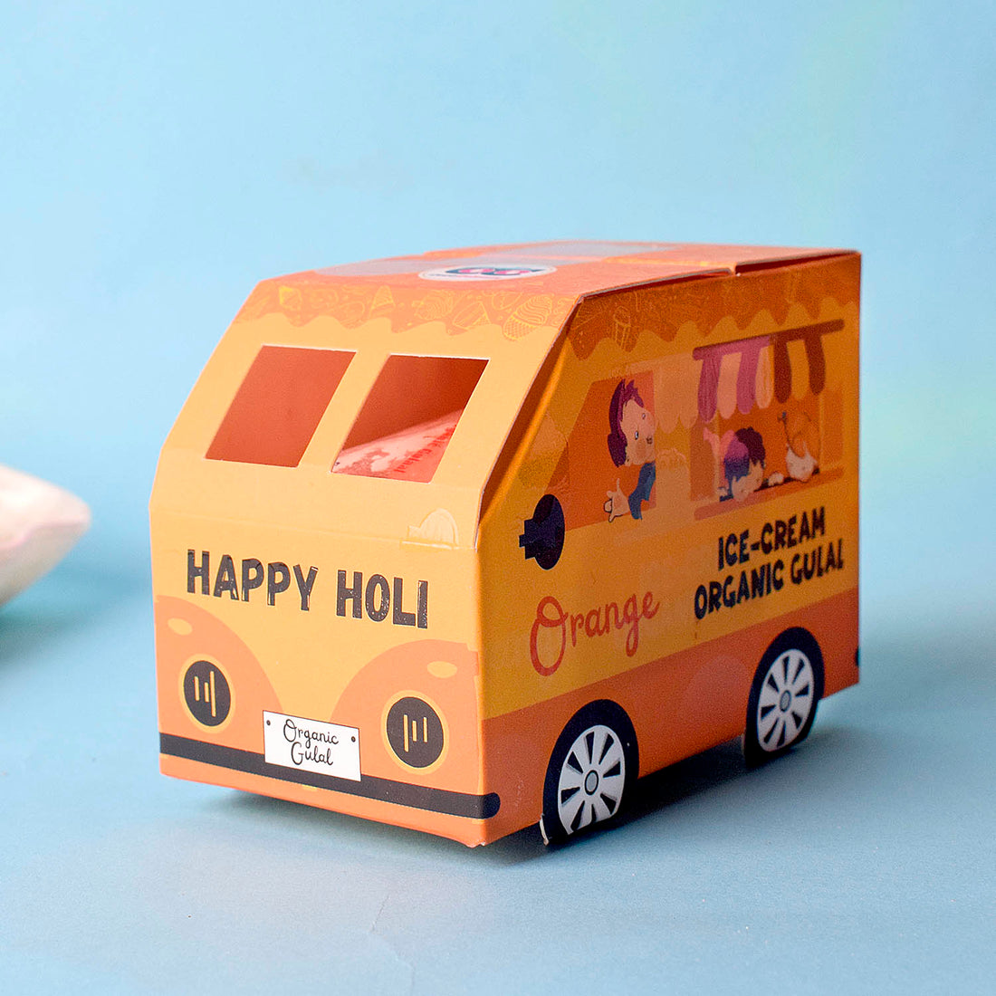 ICE-CREAME Organic Gulal Holi Colors Set of 10 with with Distinctive Car Box Packaging