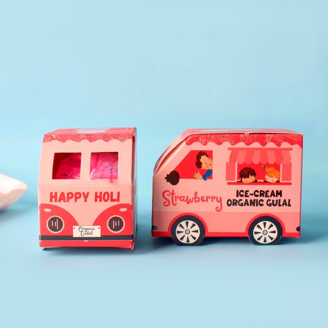 ICE-CREAME Organic Gulal Holi Colors Set of 10 with with Distinctive Car Box Packaging