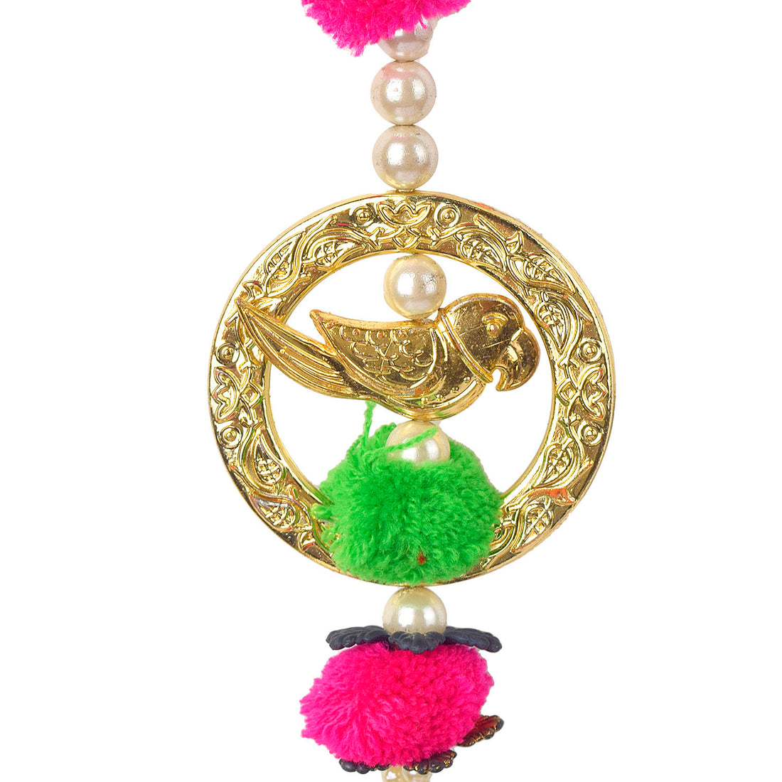 Parrot Design Wall Hanging with Pom-Poms
