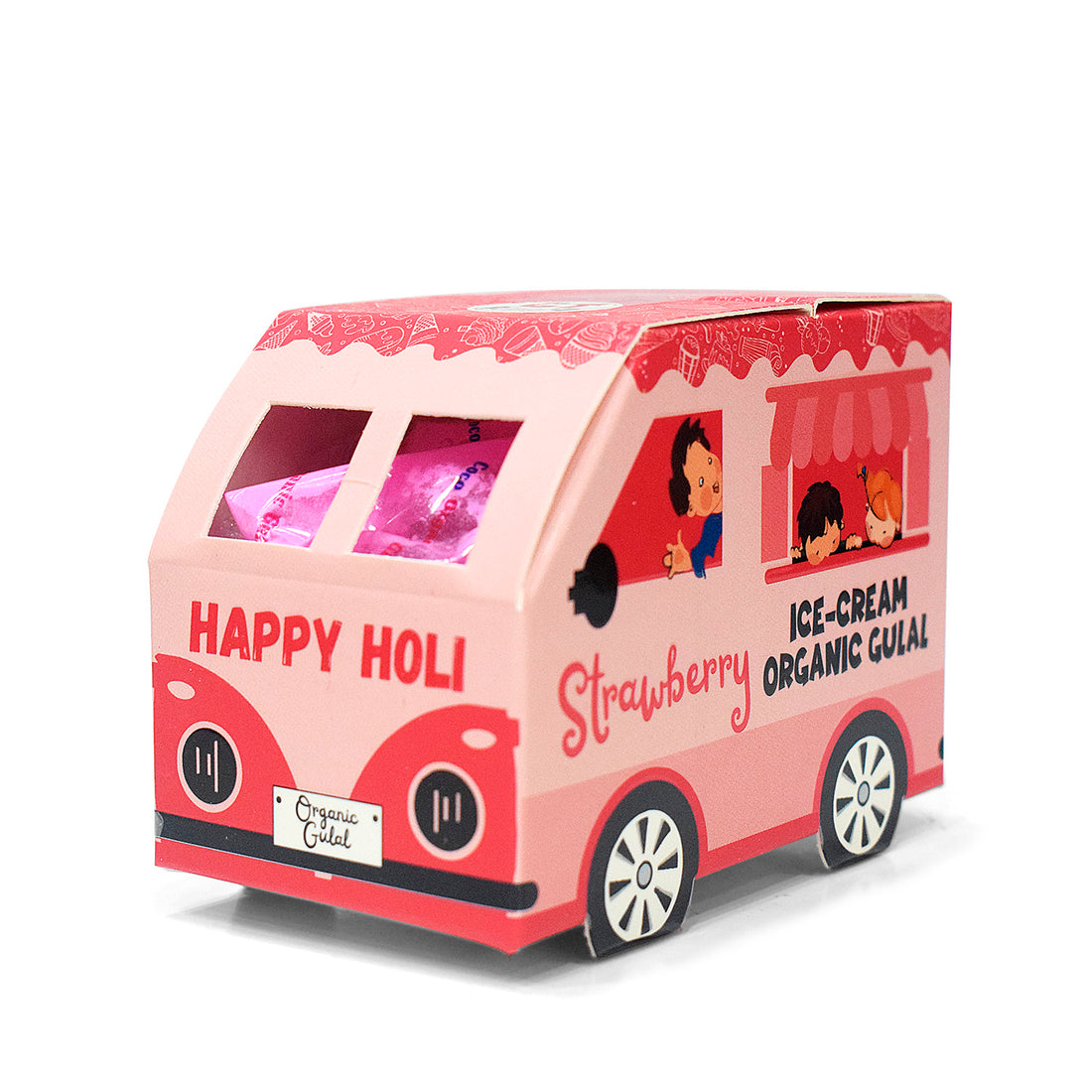 ICE-CREAME Organic Gulal Holi Colors Set of 10 with with Distinctive Car Box Packaging