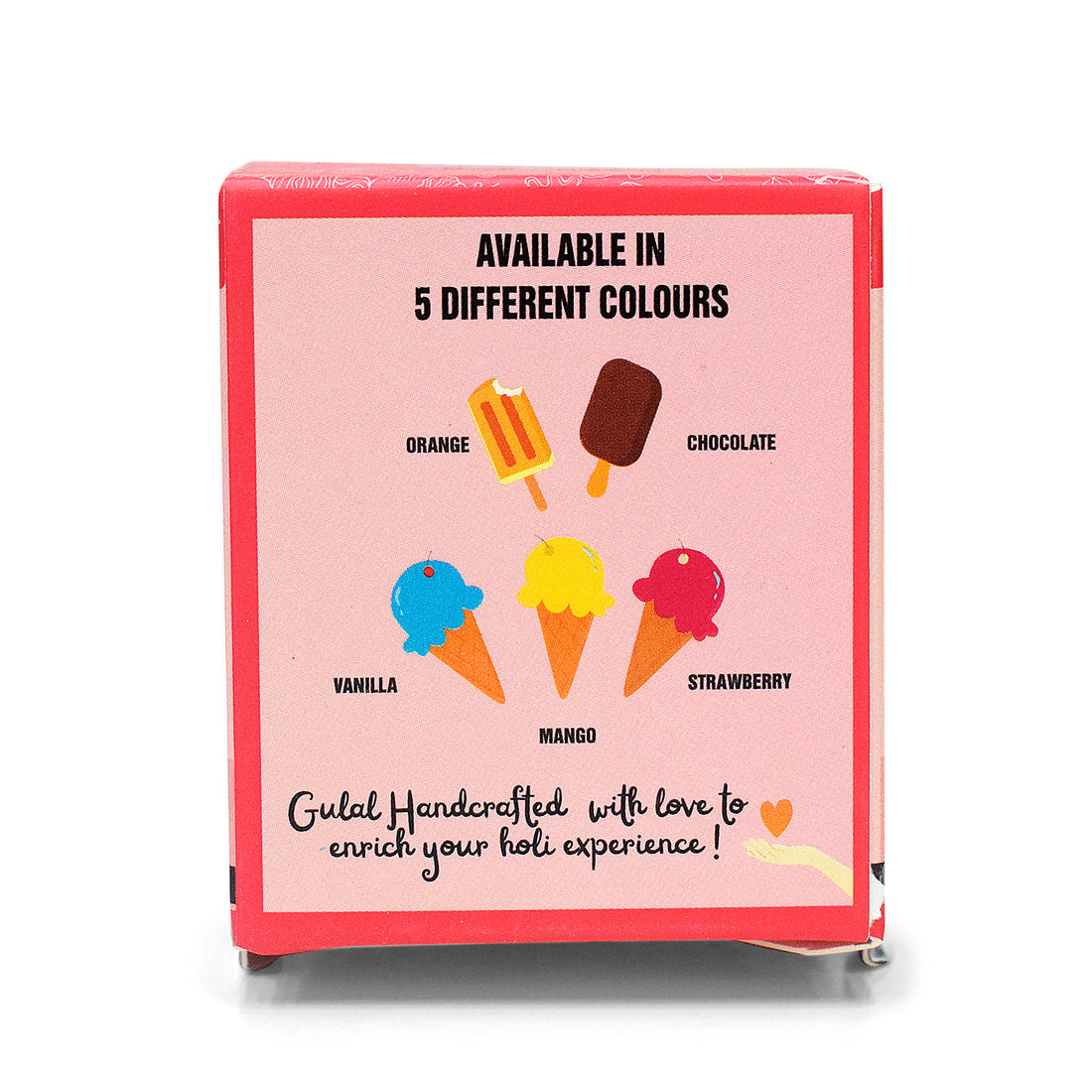 ICE-CREAME Organic Gulal Holi Colors Set of 10 with with Distinctive Car Box Packaging