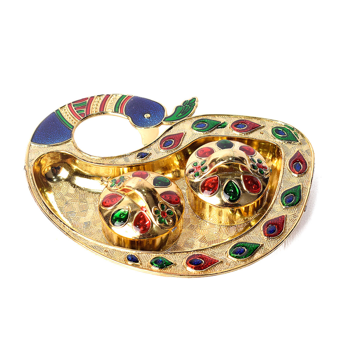 Peacock Design Kumkum Dispenser