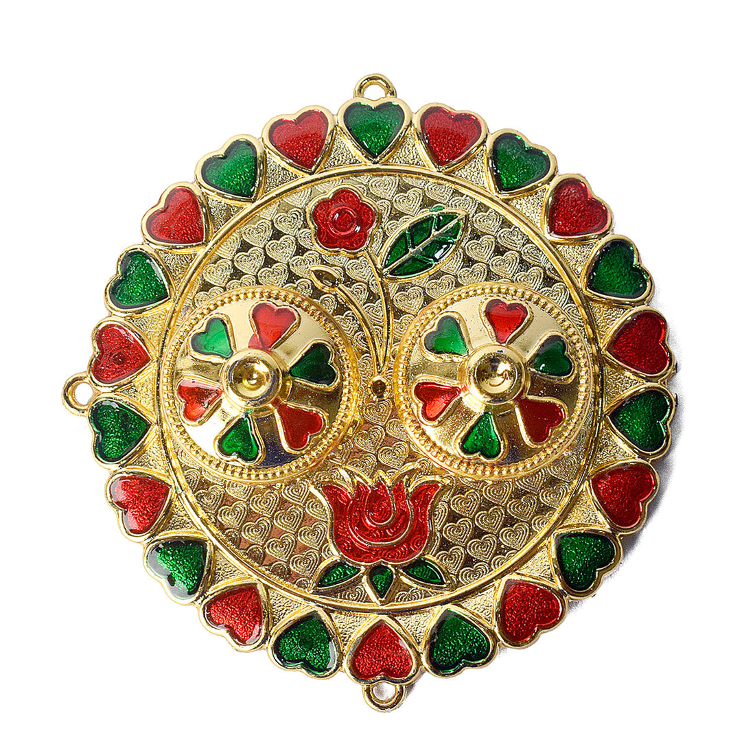 Circular Grace Artisan-Crafted Round Kumkum Holder