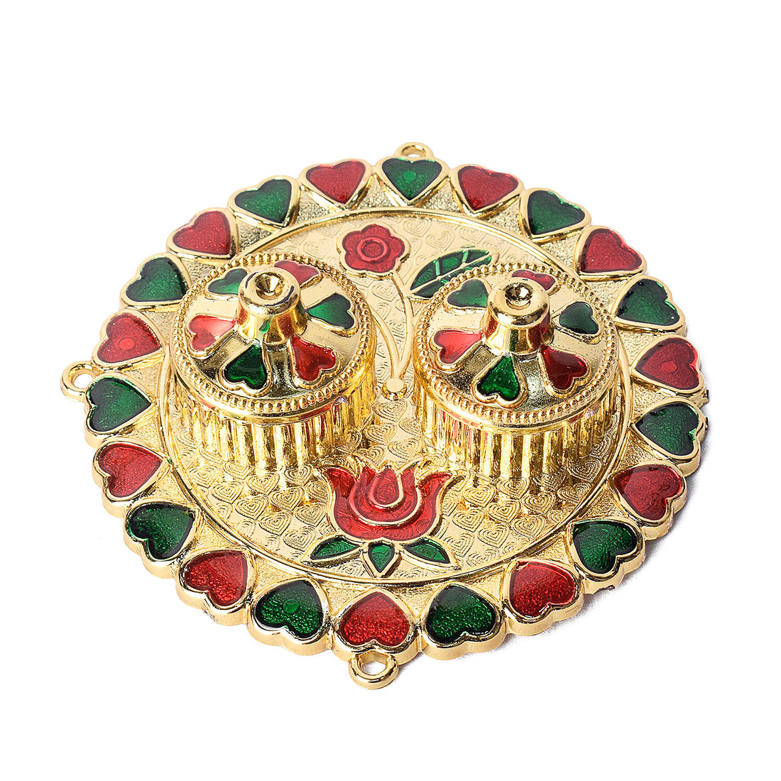 Circular Grace Artisan-Crafted Round Kumkum Holder