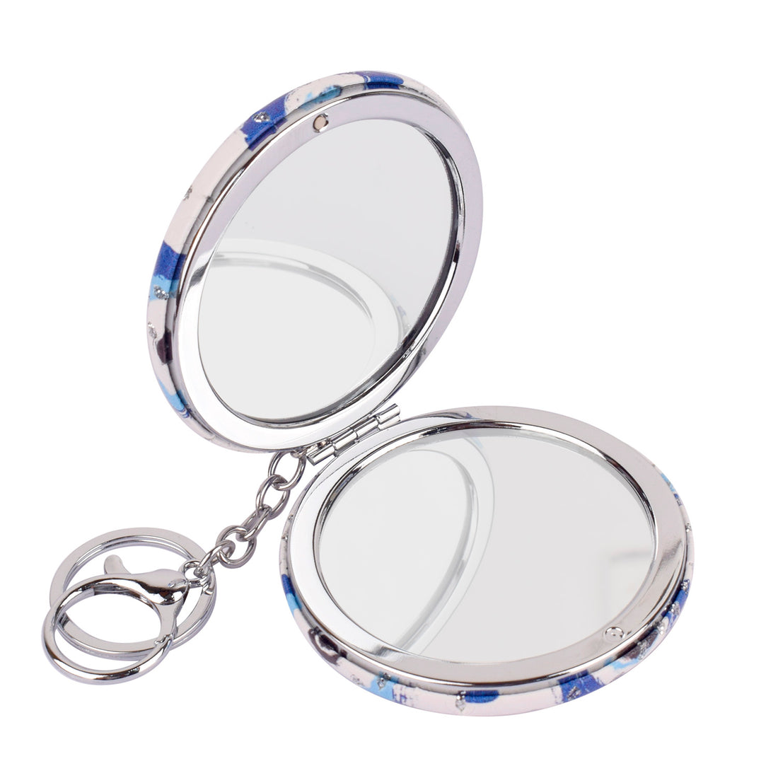 Round Evil Eye Keychain with Handy Foldable Mirror