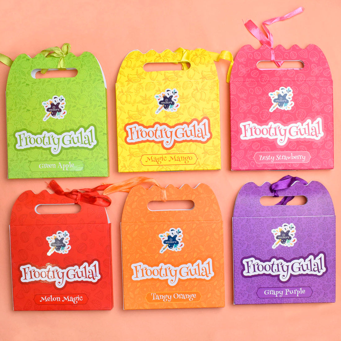 Fruity Gulal 6 Pc Set of Skin Friendly Holi Colors